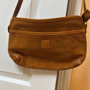 Orange/ brown suede bag